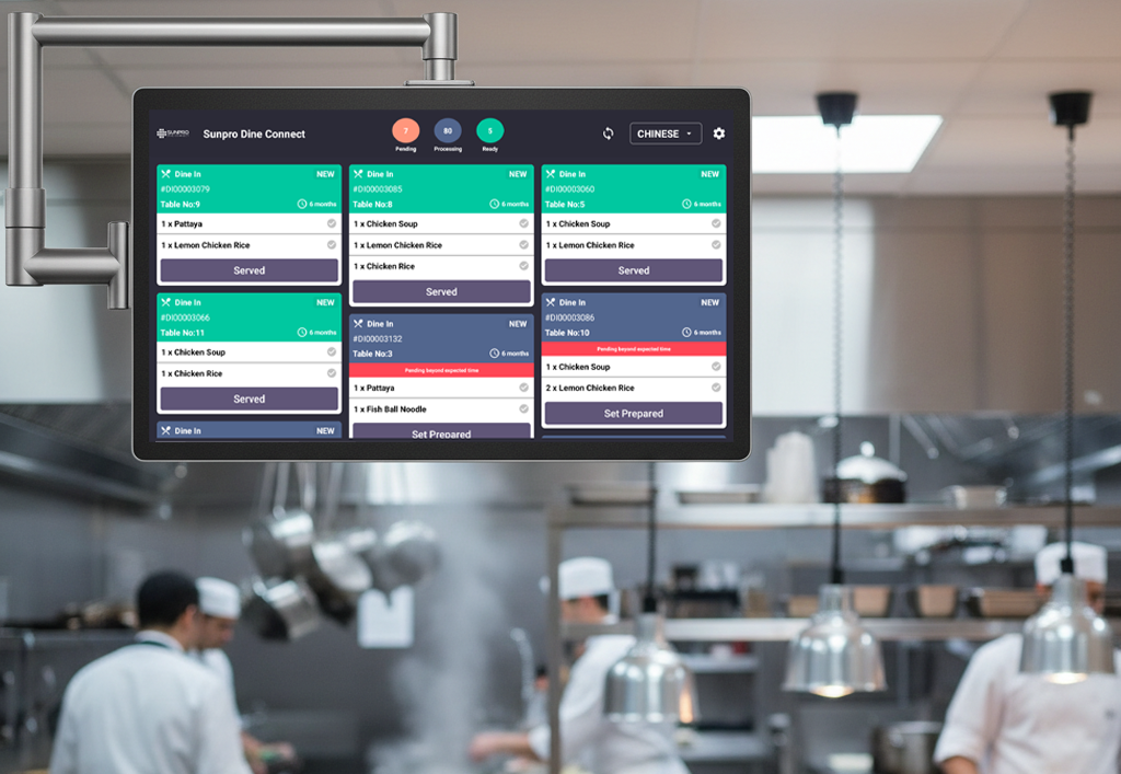 QR code orders sent directly to kitchen display system